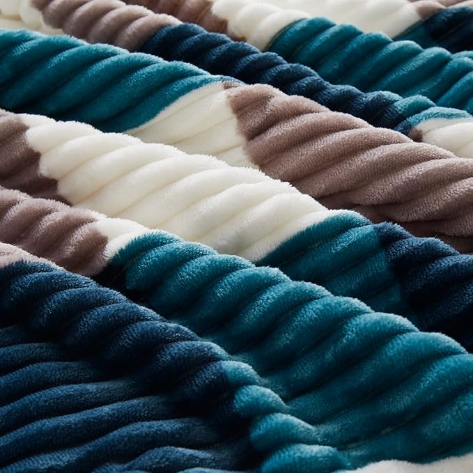 PU MEI Sherpa Blanket Twin Plaid Thick Bed Blanket, 60”*80” Super Soft Flannel Fuzzy Fleece Reversible Velvet Plush Warm Blanket for Couch (Teal Check, 60"*80")