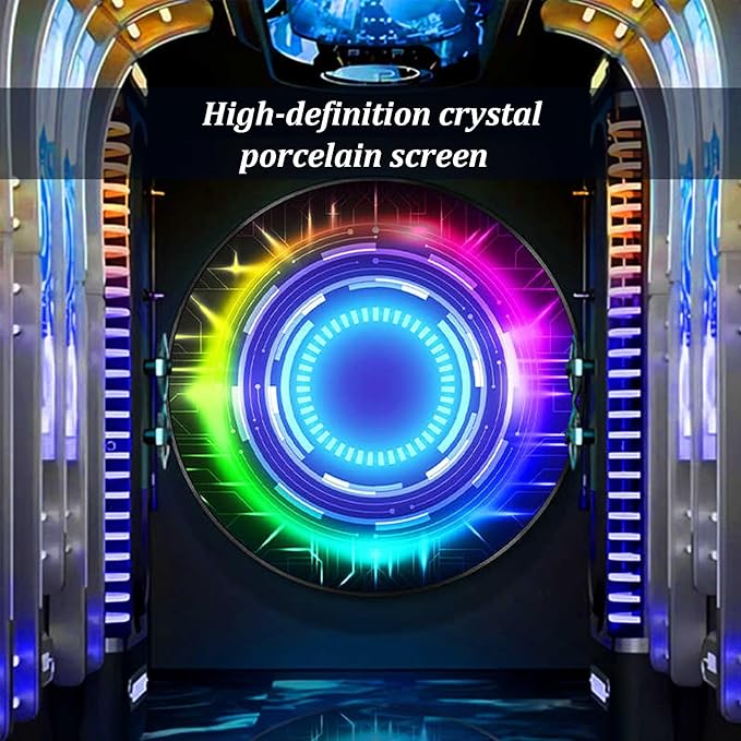 DAJIAYIQI LED Light Decor Wall Art, 3D Wall Sculpture Decoration with Aluminum Frame, Full-screen LED Illuminated Panel, Technological Glowing Wall Art for Bars Hotels E-sports Room(B,60cm)