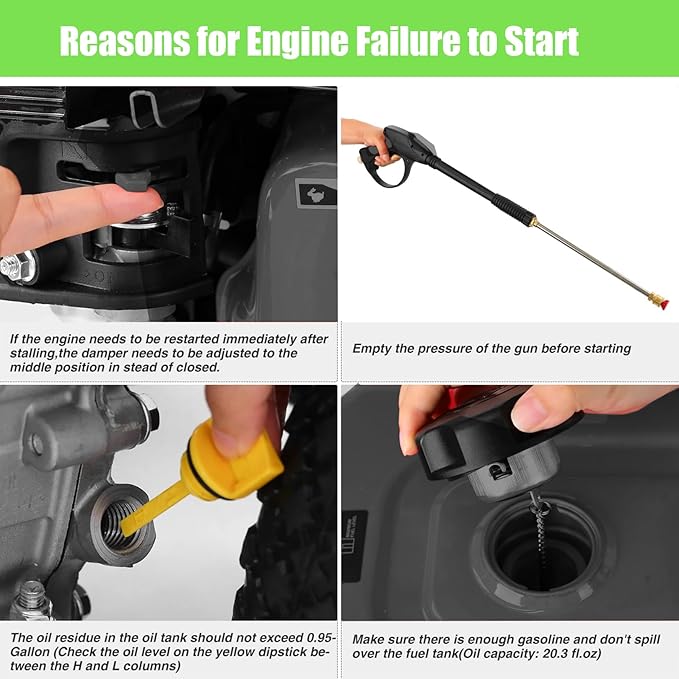 𝟒𝟐𝟎𝟎𝐏𝐒𝐈 𝐆𝐚𝐬 𝐏𝐫𝐞𝐬𝐬𝐮𝐫𝐞 𝐖𝐚𝐬𝐡𝐞𝐫, Heavy Duty 𝐏𝐨𝐰𝐞𝐫 𝐖𝐚𝐬𝐡𝐞𝐫 with 5 QC Tips, 25ft Flexible Hose and 0.5Gal Soap Tank, 212cc 7.0 HP Engine, EPA/CARB/ETL Compliant, Gray