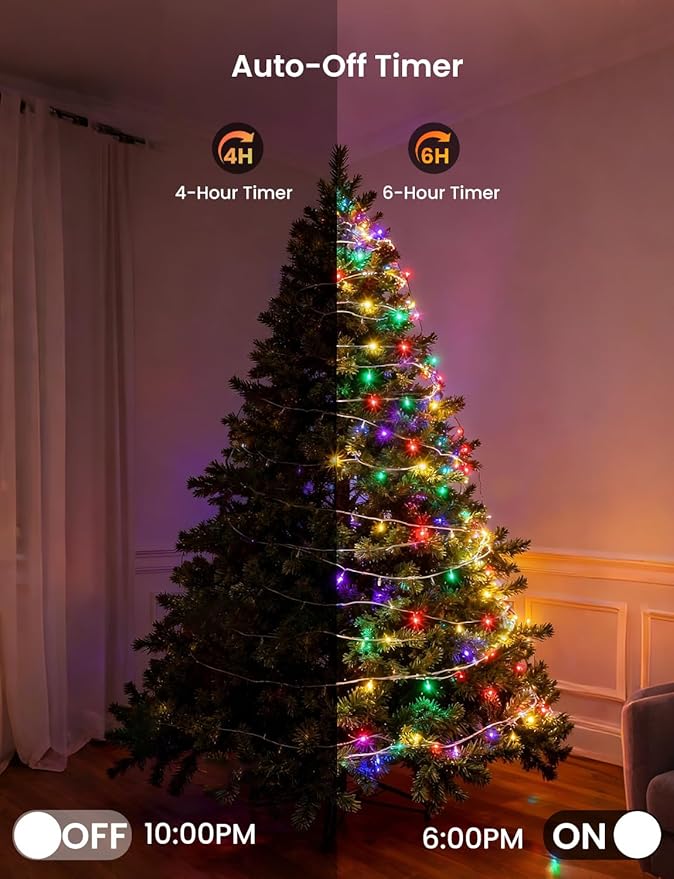 Fairy Lights 9.8FT 120LED, Battery Operated Firecracker Cluster String Lights, Multicolor Twinkle Light with Remote, Waterproof LED Light for Christmas Tree Party Bedroom Window DIY Decor