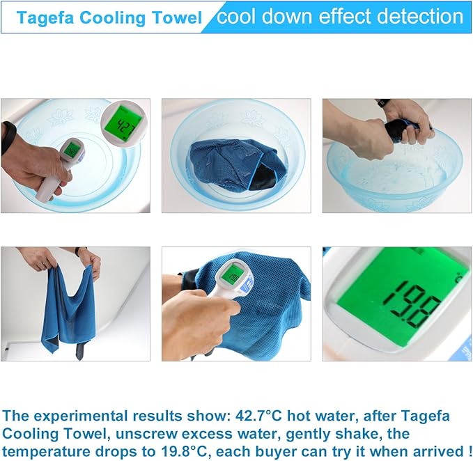 Cooling Towels 20 Pack, 40"x 12" Cooling Rags Neck Wraps for Sports with Carrying Pouch, Gym Cooling Neck Towels for Hor Weather, Sweat, Fitness, Travel
