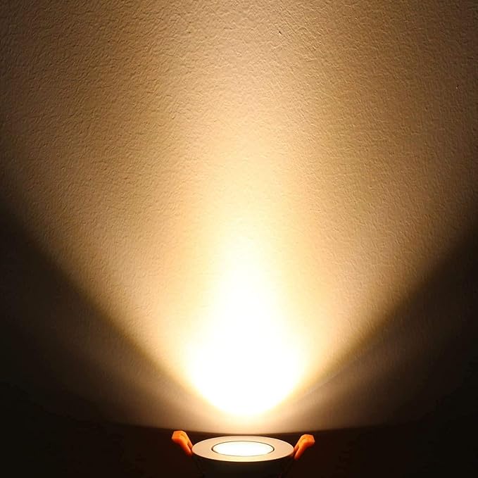 LightingWill 2inch LED Dimmable Downlight, 3W COB Recessed Ceiling Light, Warm White 3000K-3500K, CRI80, 25W Halogen Bulbs Equivalent, Gold (10 Pack)