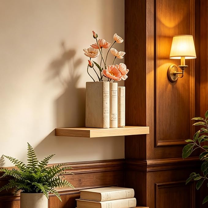 Book Shaped Vase for Flowers - Resin Decorative Vase Cream Fake Books for Bookshelf Bedroom Office Home Décor Gifts for Book Lovers Modern Aesthetic 5.5 * 4.5 * 7.5 Inch Guichifun