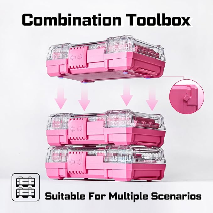 29Pieces Impact Screwdriver Bits Set, Magnetic S2 Steel 1??2??Phillips/Square/Torx/Slotted Bits Tips,Impact Bit Holder and Nut Driver and Socket Adapter Set with Pink Storage Box Case