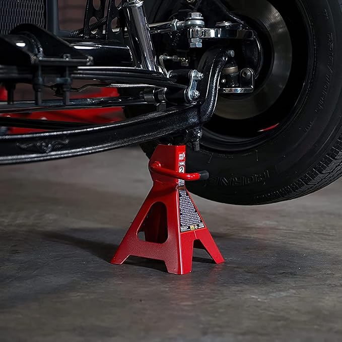 Big RED AT42002R Torin Steel Car Jack Stands: 2 Ton (4,000 lb) Capacity, Red, 1 Pair