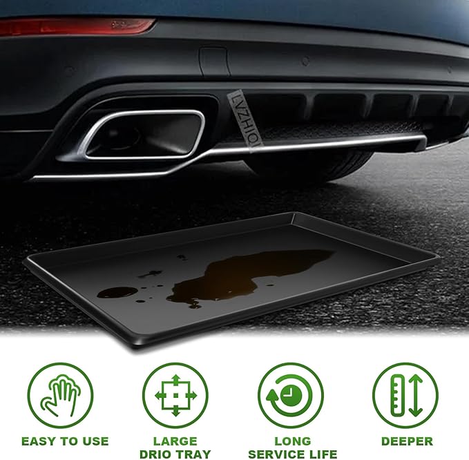 6 Pcs Extra Large Oil Drip Pan for Under Car - 35.4 x 24 x1.6 Inches, Oil Catch Pan Replacement Tray, Hard Plastic Auto Oil Drip Tray to Keep Garage Floor Show Room Driveway Safe and Clean