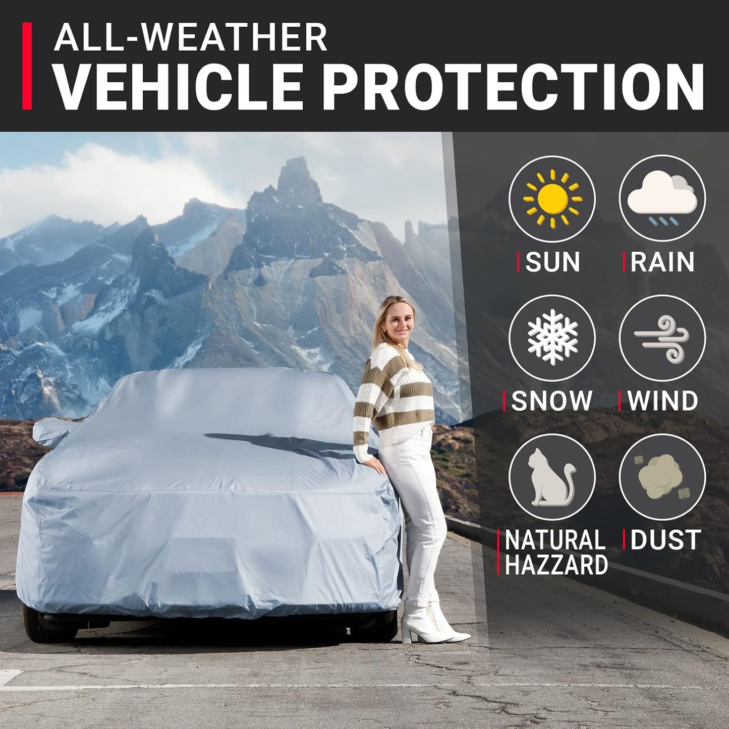 iCarCover Premium Car Cover for 1989-1993 Buick Riviera Heavy Duty Waterproof All-Weather Automobiles Custom Fit Indoor Outdoor UV Snow Protection Covers with Straps and Bag