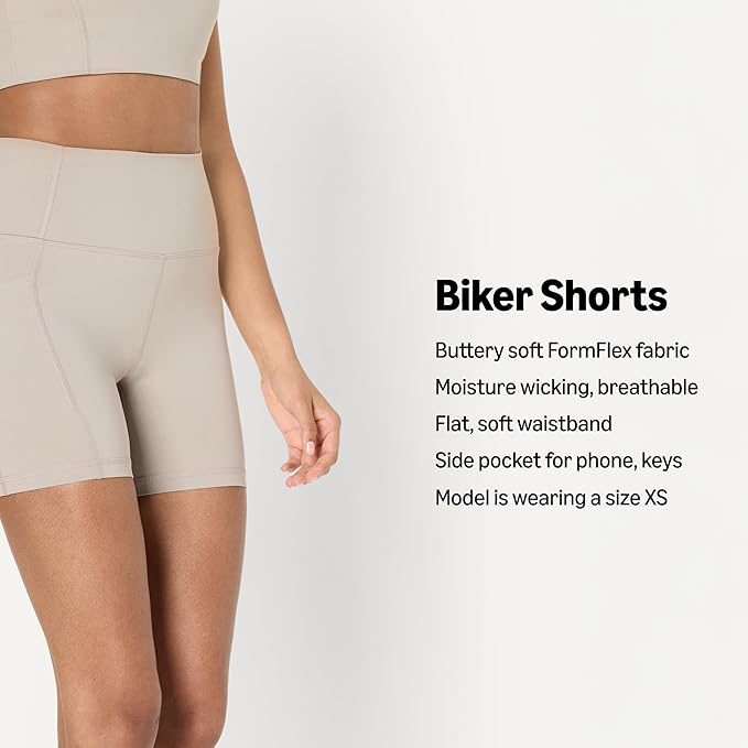 Amazon Essentials Women's Active FormFlex Buttery Soft High Waist Biker Shorts