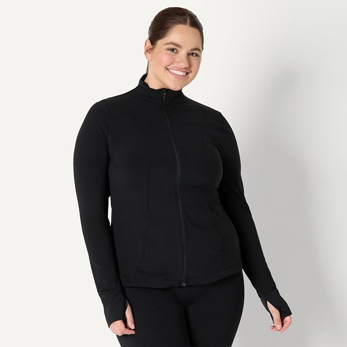 Amazon Essentials Women's Active FormFlex Buttery Soft Slim Fit Quarter Zip Long Sleeve Pullover Jacket