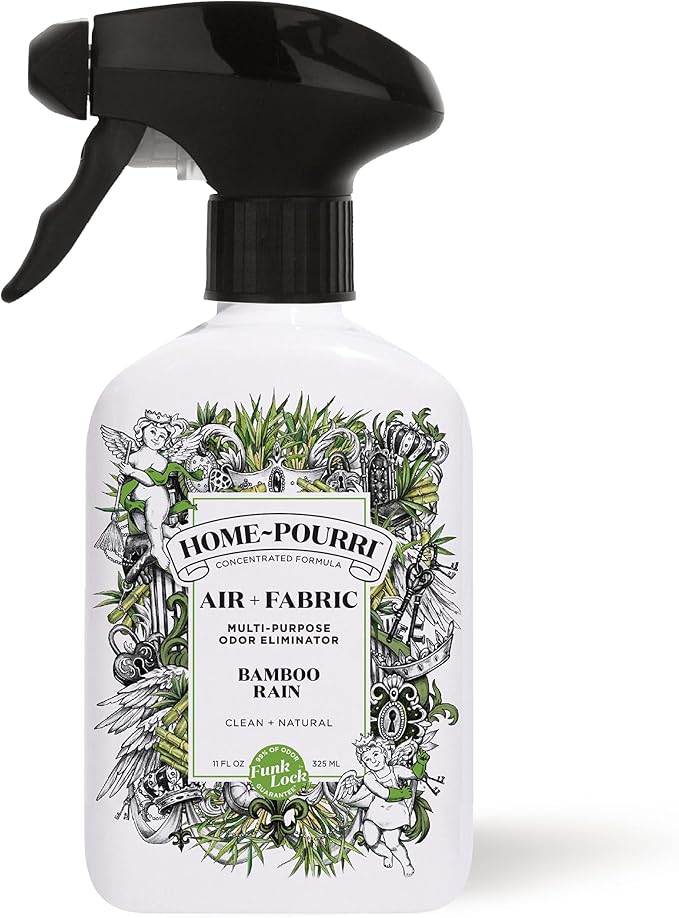 Home-Pourri Air + Fabric Multi-Purpose Odor Freshener Spray, Bamboo Rain, 11 Fl Oz - Jasmine, Bamboo and Fresh Grass