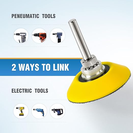 S SATC 2 Inch Hook and Loop Sanding Pad for Sanding Disc with 1/4 Inches Drill Sanding Attachment and Foam Sanding Pads for Polish Wood Metal Glass