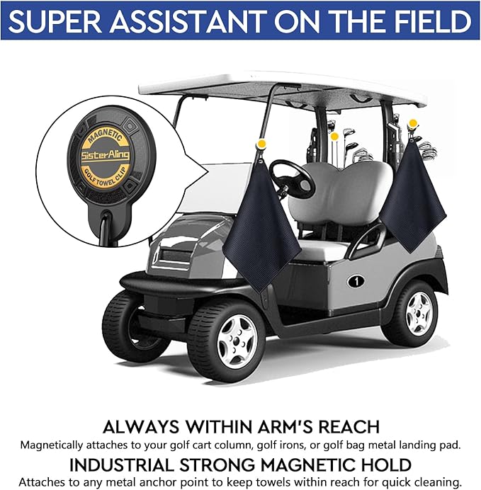 Magnetic Clip for Golf Towel,Removable Industrial Magnetic Accessories Design for Strong Hold to Golf Carts or Clubs