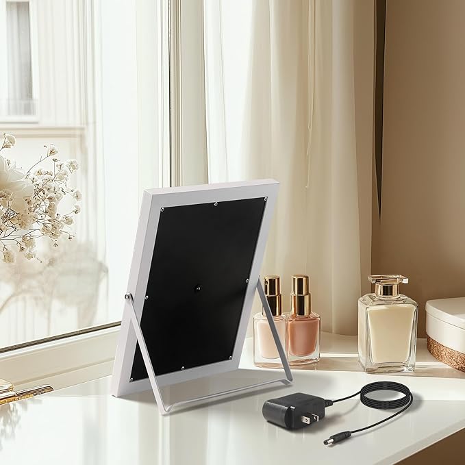 Vanity Mirror with Lights,RGB & 3 Dimmable Light Modes Makeup Mirror with Touch Control,Light Up Mirror for Desk,360°Rotation,12.4x10 Inch