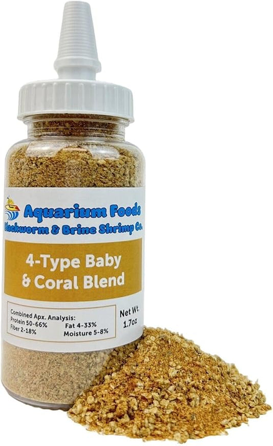 Aquatic Foods Inc. 4-Type Mixed Blend of Cyclops, Daphnia, Rotifers, Ready to Eat Brine Shrimp Eggs for Tropical Fish Fry, Babies, Guppies, Tetras, Bettas, Nano Fish…1.7oz Squeeze Bottle
