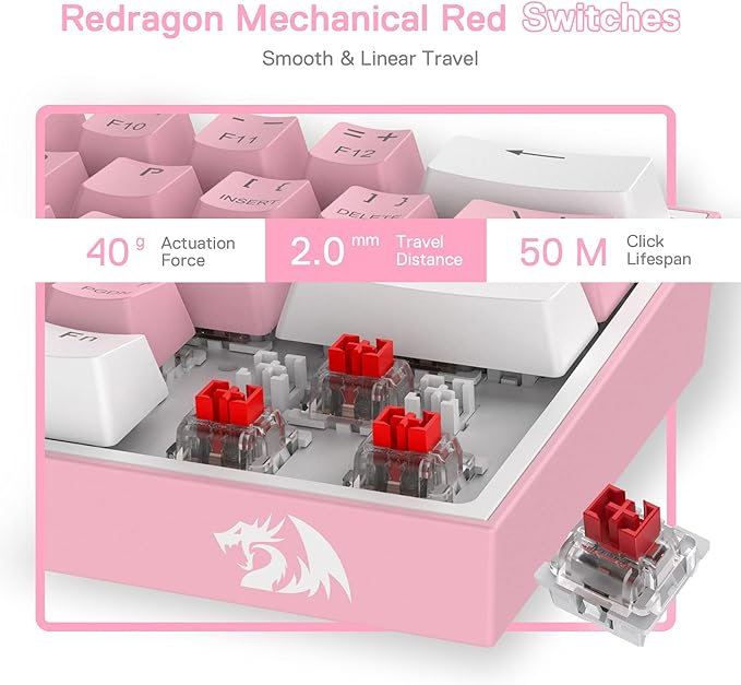 Redragon K617 Wired 60% Compact Hot-Swap RGB Gaming Mechanical Keyboard | 61 Keys Design for More Room to Aim, Swap-Ready Socket for Mod, Vibrant 20-Mode Lighting Hype Vibing, Pro Software Supported