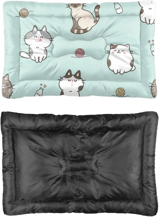 Comfy Dog Crate Mat with Anti-Slip Bottom, Cute Cats Dog Rug Puppy Crate Pads Flat Bed Cozy Puppy Mat for Indoor& Outdoor Sofa Cars, Machine Washable 24 X 36 Inch