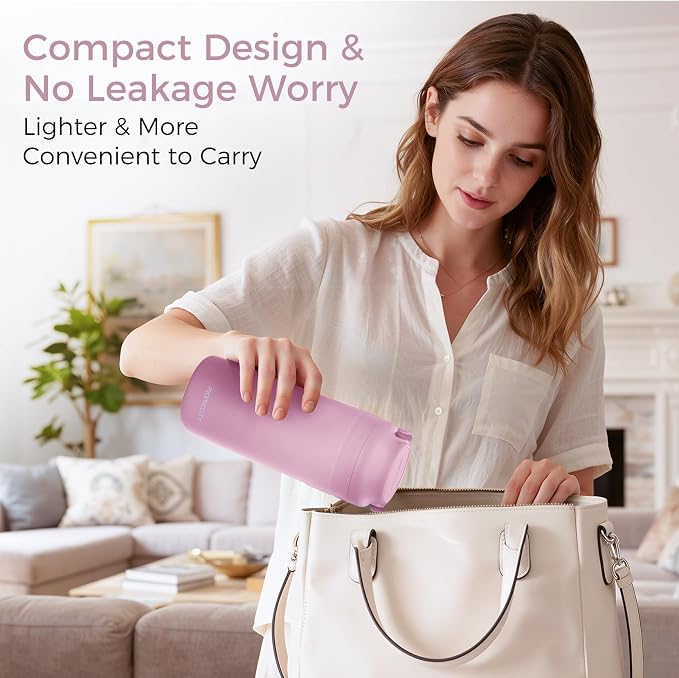 Momcozy Portable Breast Milk Cooler for Travel, 24H Ice-Free Cooling Breastmilk Storage Bottles Container, 12oz Leak Proof Outdoor Small Freezer, Baby Breastfeeding Essential for New Moms