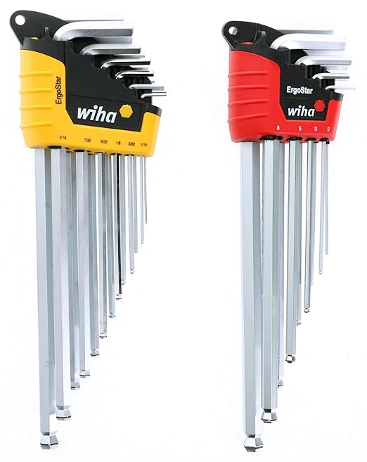 Wiha 66992 22pc Ball End Hex L-Key Set With MagicRing 26199 8pc Slotted & Phillips Screwdriver Set