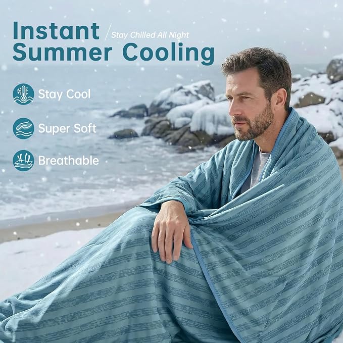 Guohaoi Cooling Blanket for Hot Sleepers and Night Sweats 90"x90" Queen | Arc-Chill Q-Max >0.5 Cool Fiber,100% Oeko-Tex Certified Lightweight Summer Blanket for Travel/Outdoor Ultra Cold Breathable