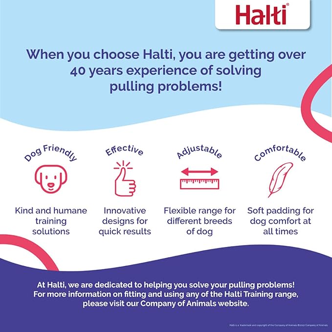Halti Headcollar - Stop Your Dog Pulling on The Leash. Adjustable, Reflective and Lightweight, with Padded Nose Band. Dog Training Anti-Pull Collar for Large Dogs (Size 4, Cobalt Blue)