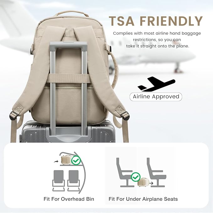 LOVEVOOK 56L Travel Backpack for Women & Men, Airline Approved Carry On Luggage with 3 Packing Cubes, TSA Overnight Bags, Waterproof Personal Item Bag, Weekender Essentials Backpacks fits 17" Laptop