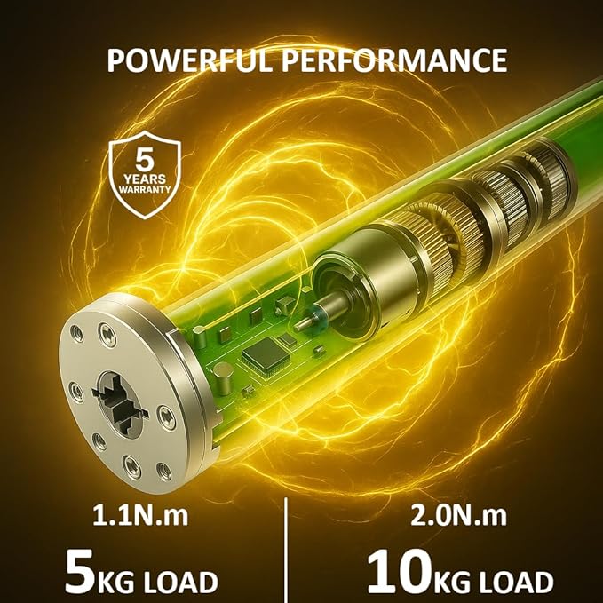 Smart WiFi Roller Shade Motor for 1.5" (38mm) Tube, Tuya App Alexa Voice Control No Hub Needed, 1.1Nm/2Nm Electric Blind Motor Retrofit Kit, RF Remote & Schedule Timer (2.0N.m Torque for 25rpm)