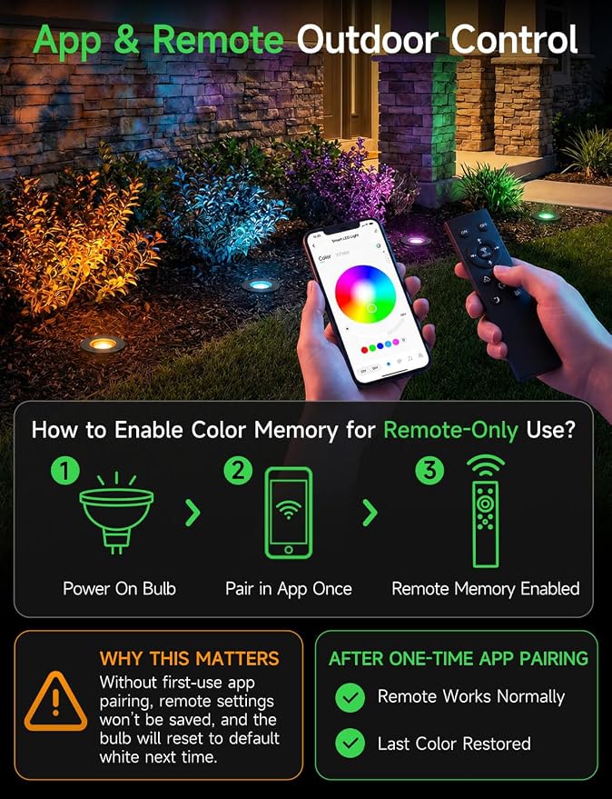 Smart RGBCW In-Ground Landscape Lighting, 12V Low Voltage Outdoor Well Lights with App & Remote Control, Color Changing Replaceable MR16 Bulb for Yard, Pathway, Deck & Driveway, 12 Pack