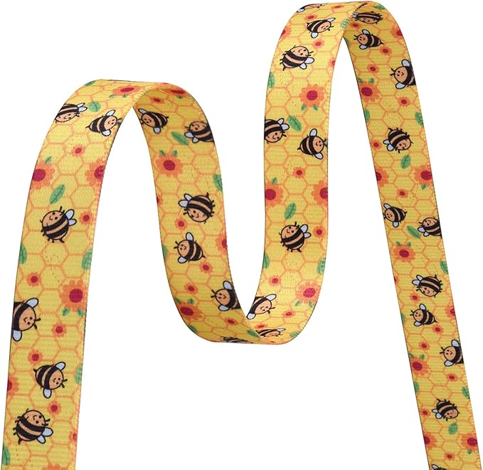 Dog Collar with Bohemia Floral Tribal Geometric Patterns - Soft Ethnic Style Collar Adjustable for Small Medium Large Dogs(Bee,M)