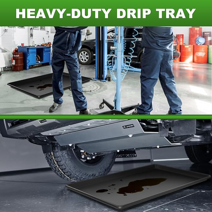 6 Pcs Extra Large Oil Drip Pan for Under Car - 35.4 x 24 x1.6 Inches, Oil Catch Pan Replacement Tray, Hard Plastic Auto Oil Drip Tray to Keep Garage Floor Show Room Driveway Safe and Clean