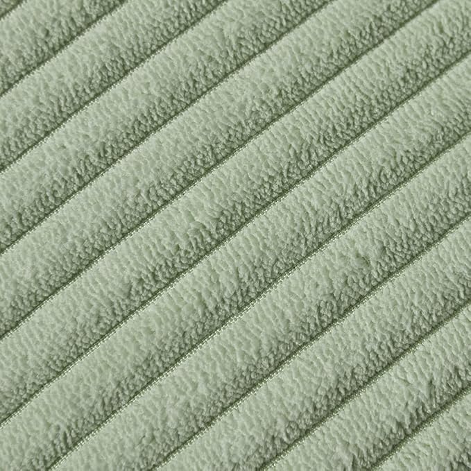 Fancy Homi 2 Pack Sage Green Lumbar Decorative Throw Pillow Covers 14x24 Inch with Pom-poms for Couch Bedroom Sofa, Farmhouse Boho Home Decor, Soft Corduroy Solid Rectangle Cushion Case 35x60 cm
