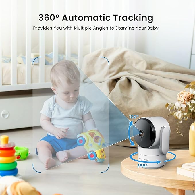 AMOROM Indoor Camera 2K, Baby/Kids/Elderly/Dog/Cat Camera | AI Smart Detection & Alarm, 2-Way Audio, Night Vision, 2.4G&5G WiFi App Control, Cloud & SD Card Storage, 2 Pack
