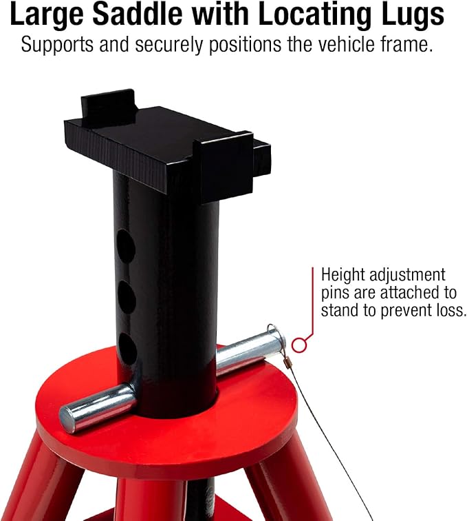 Sunex 10-Ton High and Medium Height Pin Type Jack Stands Bundle (Pair)