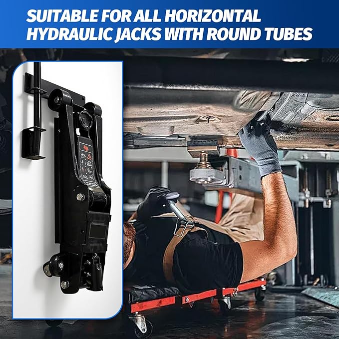 Wall Mount Floor Jack Stand Rack Organizer, Car Hydraulic Trolley Jack Stands Holder Mount Brackets Jack Stands Wall Storage Rack Tower Racing Trailer Accessories Tool