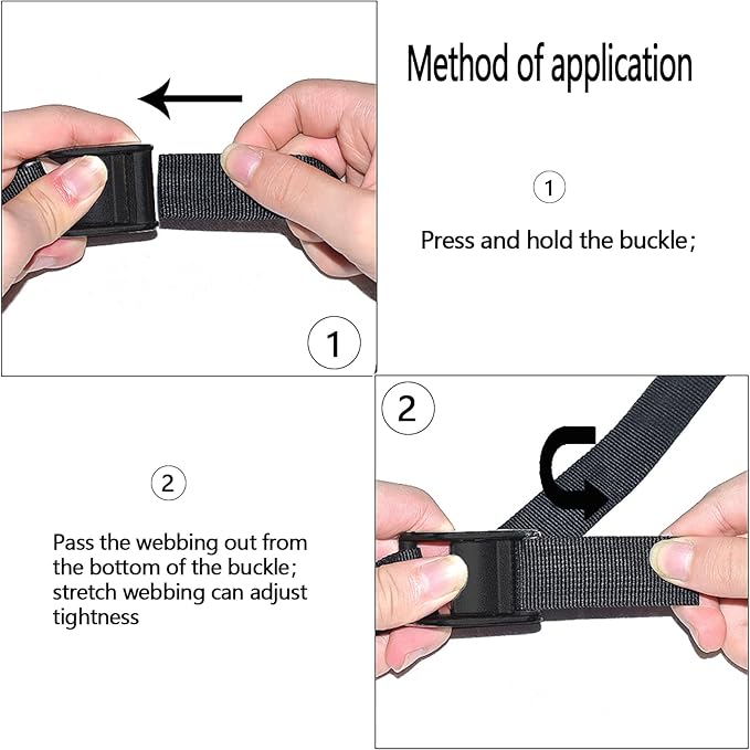 Rosemarie Cam Buckle Tie Down Straps, Heavy Duty Lashing Secure Straps Cinch Ratchet with Zinc Alloy Lock Buckle up to 700 lbs for Cargo, Luggage, Kayak,Truck Pack of 4Pcs (1" x 12Ft)