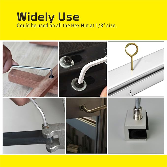 1/8" Standard Hex Dogging Key, Allen Key Sets Wrench Fit on Keychain Push Bar Panic Exit Device Key - 5 Pack