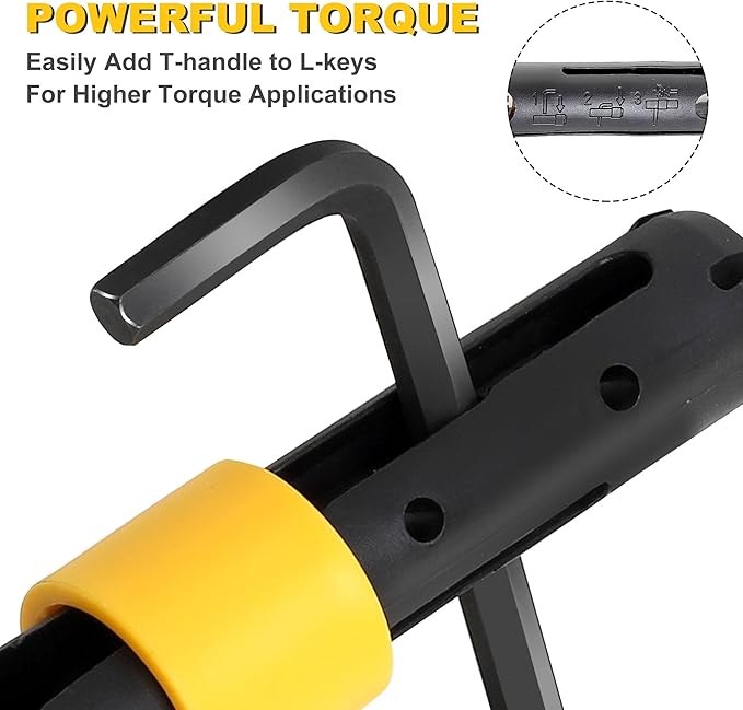 Topline 27-Piece Long Arm Allen Wrench Set with Ball End, SAE, Metric Hex Key Set Included, Hex L-Key Set, Portable Allen Key Set With Storage Rack for Basic Home Repair and General Applications