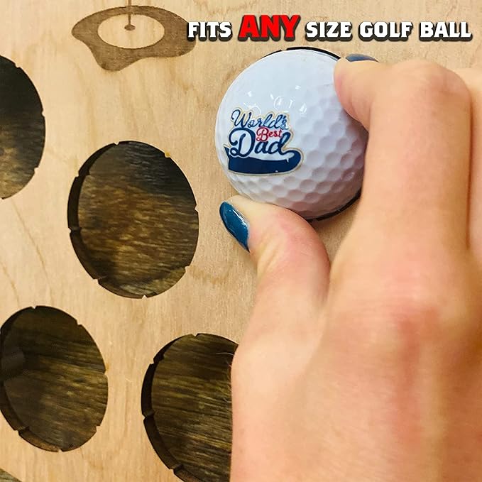 Torched Golf Ball Display Holder Collector’s Case Holds 19 Golf Balls Wall Mount Decor, Personalized Golf Lovers Gift for Men, Customizable