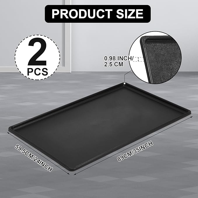 2 Pcs Auto Drip Tray Oil Drip Pan for Under Car Plastic Oil Tray Keep Garage Show Room Driveway Floor Safe and Clean from Fluid Drippings (35 x 24 Inch)