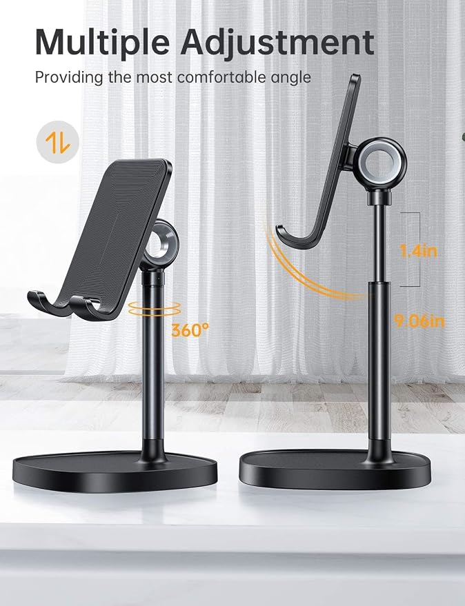 LISEN Cell Phone Stand Phone Holder for Desk, Gaming for Nintendo Switch | Phone Holder, Office Accessories, Gadgets for Men, Desk Accessories for Men, Compatible with Switch iPad, 4-10 in Devices