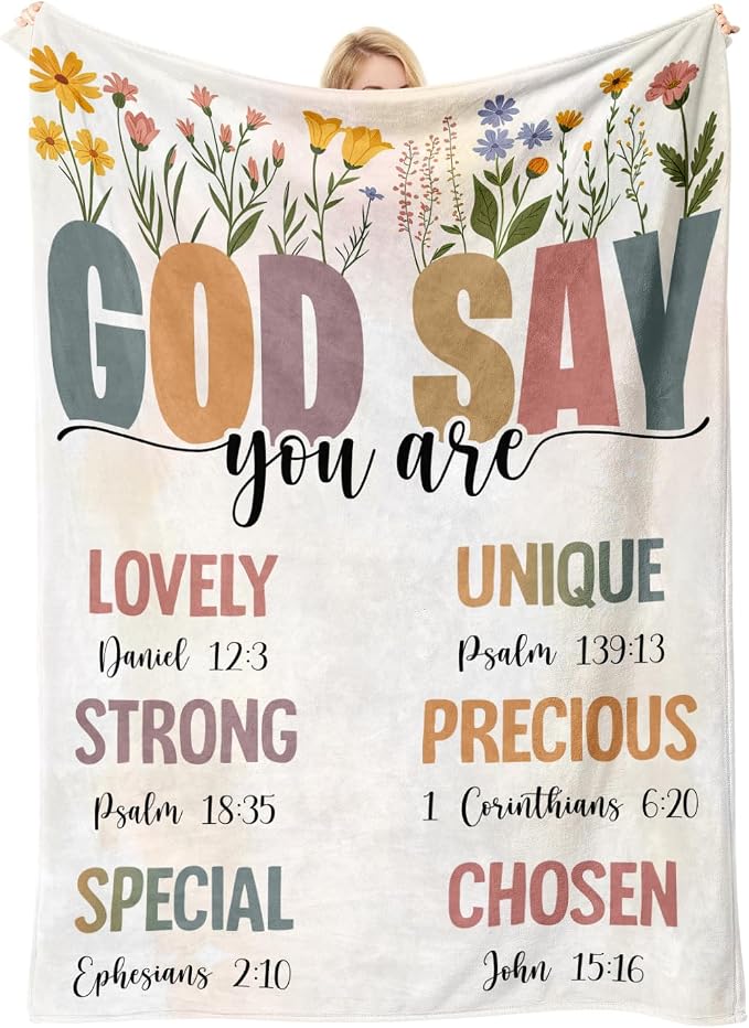 COMFAR Christian Gifts for Women Faith, Inspirational/Religious/Spiritual Gifts for Adults, Soft Throw Blankets for Women/Men, Personalized Blankets for Adults 50"x 60"