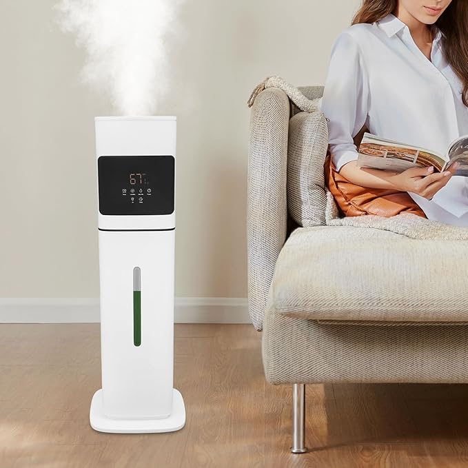 Smart Humidifier for Bedroom, 8L (2.11Gal) Large Room Humidifiers,Whole House Cool Mist with Remote Control, Top Fill & Essential Oil Box, 36dB Quiet, 1-12H Timer, Auto Humidity Control - White