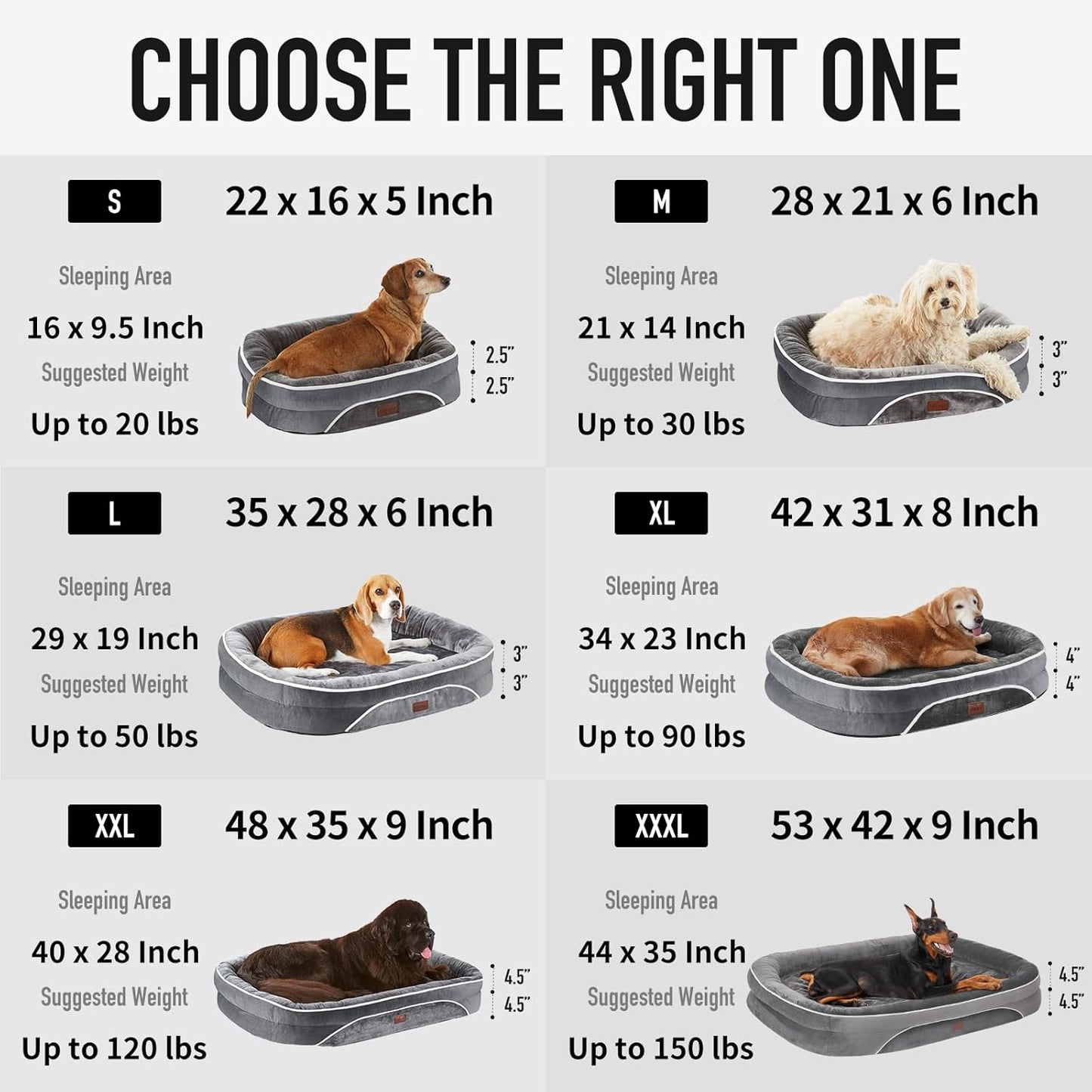 OhGeni Orthopedic Dog Couch Pet Sofa Large Sized Cat Beds with Comfort Foam Support, Soft Comfortable Fabric, Machine Washable Waterproof Removable Cover, 35-Inch (Washed Blue)