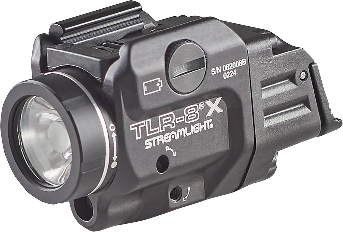 Streamlight TLR-8 X Tactical Weapon Light - 500-Lumen with Integrated Red Laser & Mounting Kit | Black