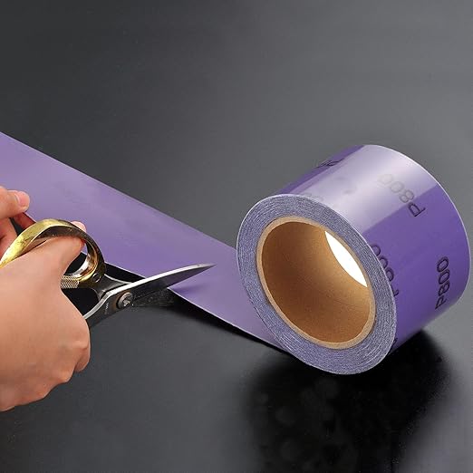 MAXMAN 2000 Grit Sandpaper Roll, PSA Purple Film Ceramic Longboard Sand Paper, 2-3/4" Wide Continuous 20 Yard Long Continuous Roll, Self Adhesive Stickyback for Auto, Wood, Metal, Hand Sanding Blocks