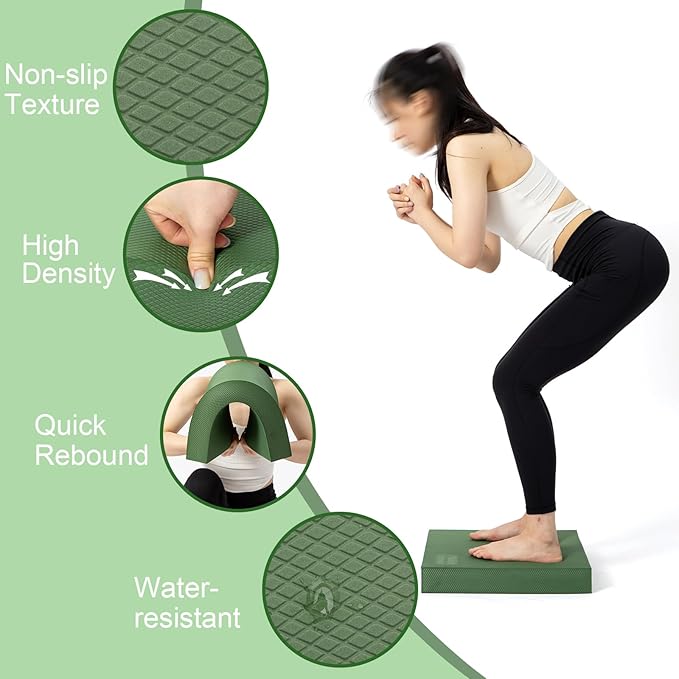 StrongTek Extra Wide Foam Balance Pad for Physical Therapy, 19" X 15.8" X 2.4", High-Density TPE Foam Pad for Exercise, Enhanced Stability, Core Strength, Non-Slip & Water-Resistant, for Fitness, Yoga
