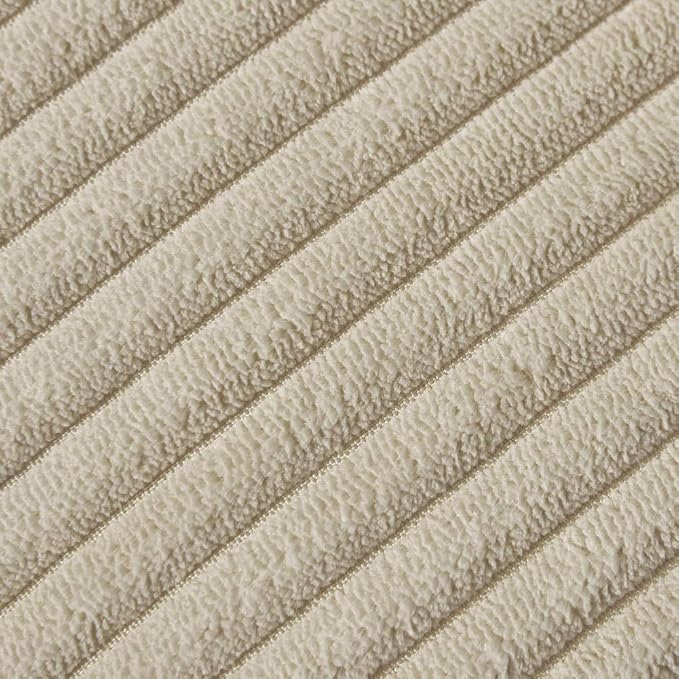 Fancy Homi 24x24 Pillow Covers, Pack of 2 Tan Throw Pillow Covers with Pom-poms, Super Soft Corduroy Square Solid Cushion Cover for Couch Sofa Bedroom Living Room 60x60 cm