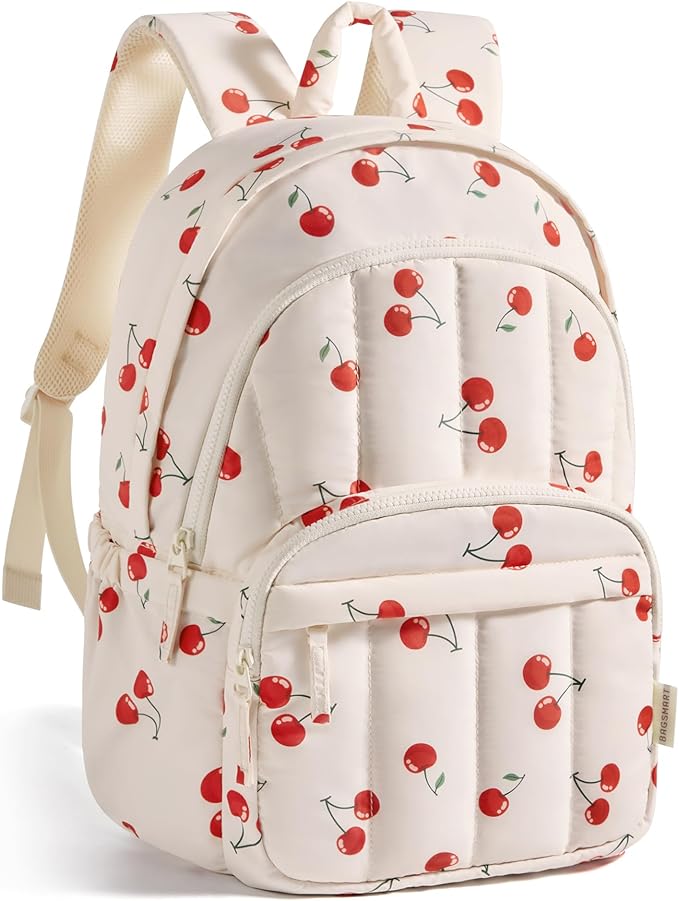 BAGSMART College Laptop Backpack,Cute Travel Backpack for Women,Quilted Computer Bookbag