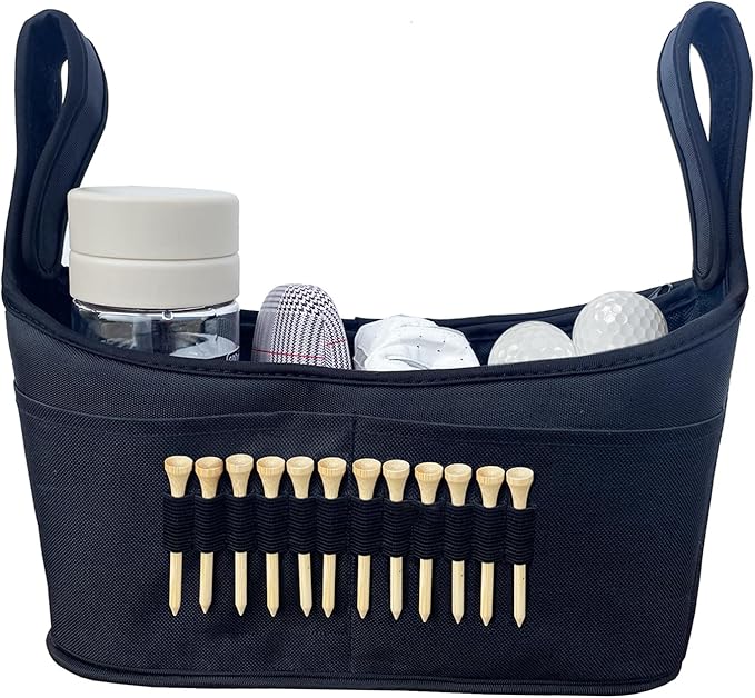 Golf Push Cart Organizer - Accessory Bag with Multiple Pockets