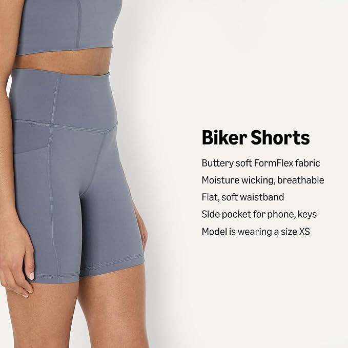 Amazon Essentials Women's Active FormFlex Buttery Soft High Waist Biker Shorts