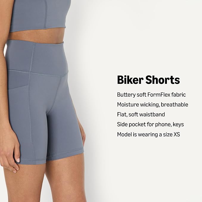 Amazon Essentials Women's Active FormFlex Buttery Soft High Waist Biker Shorts